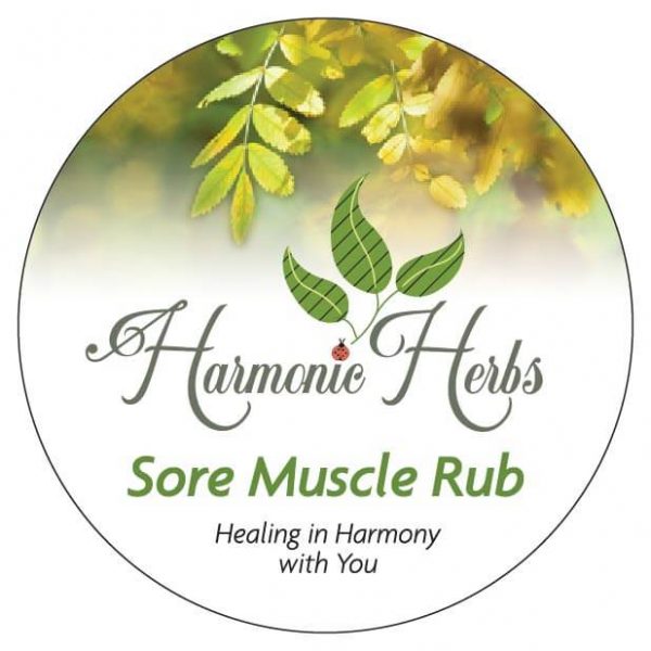 Harmonic Herbs Sore Muscle Rub Lid Graphic